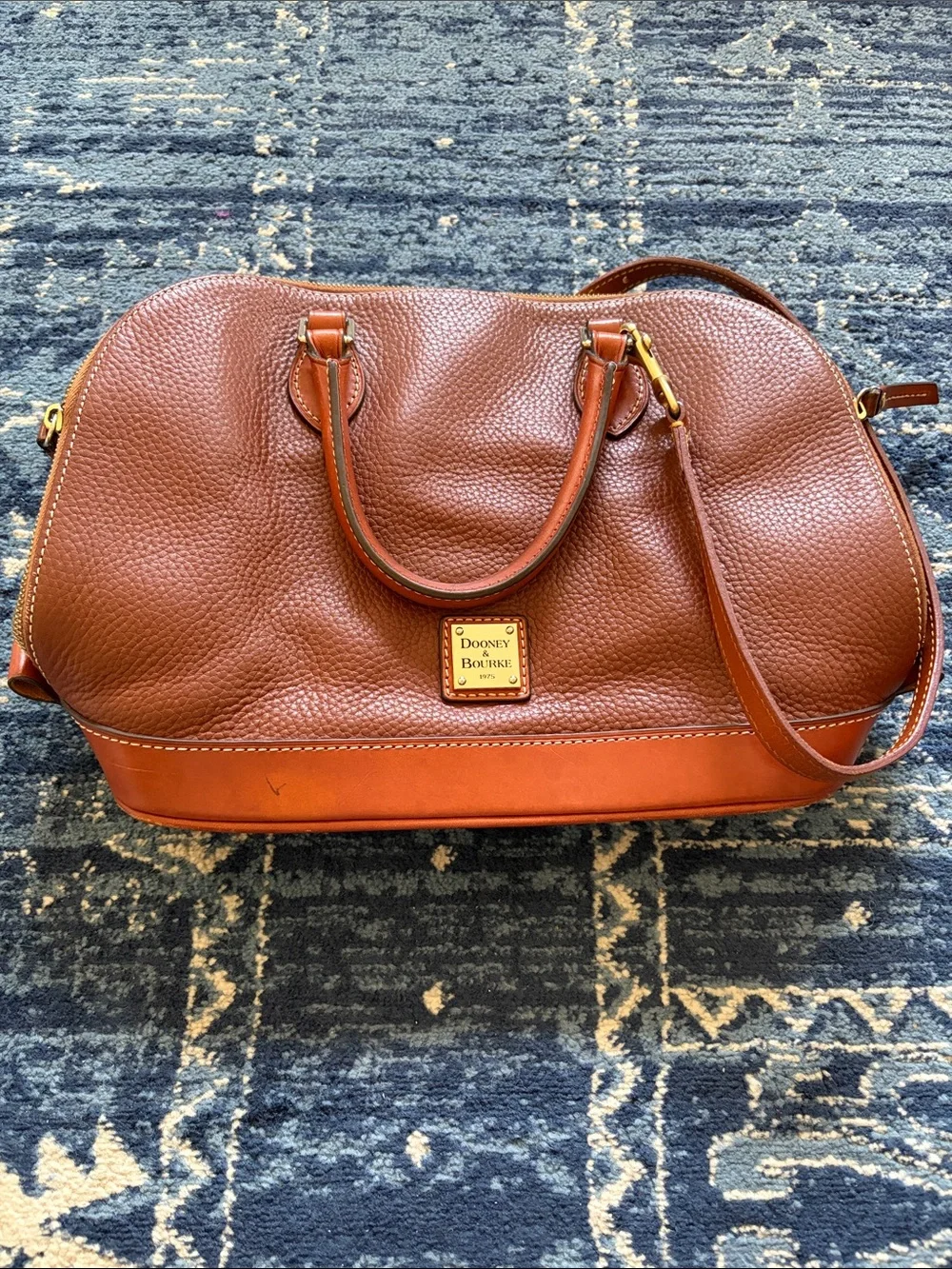 Dooney & Bourke Cognac/Tan Pebble Leather Satchel